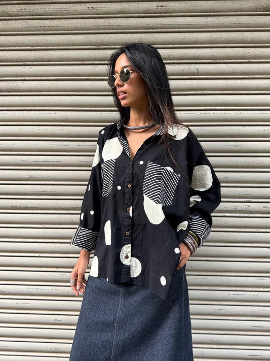 Midnight Monochrome Cotton Shirt