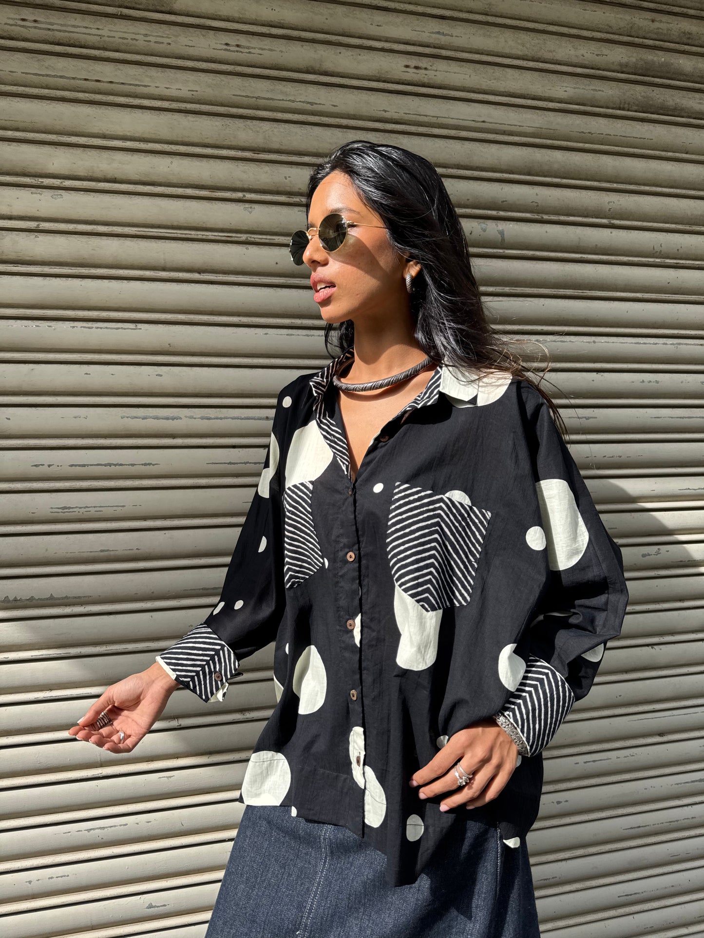 Midnight Monochrome Cotton Shirt