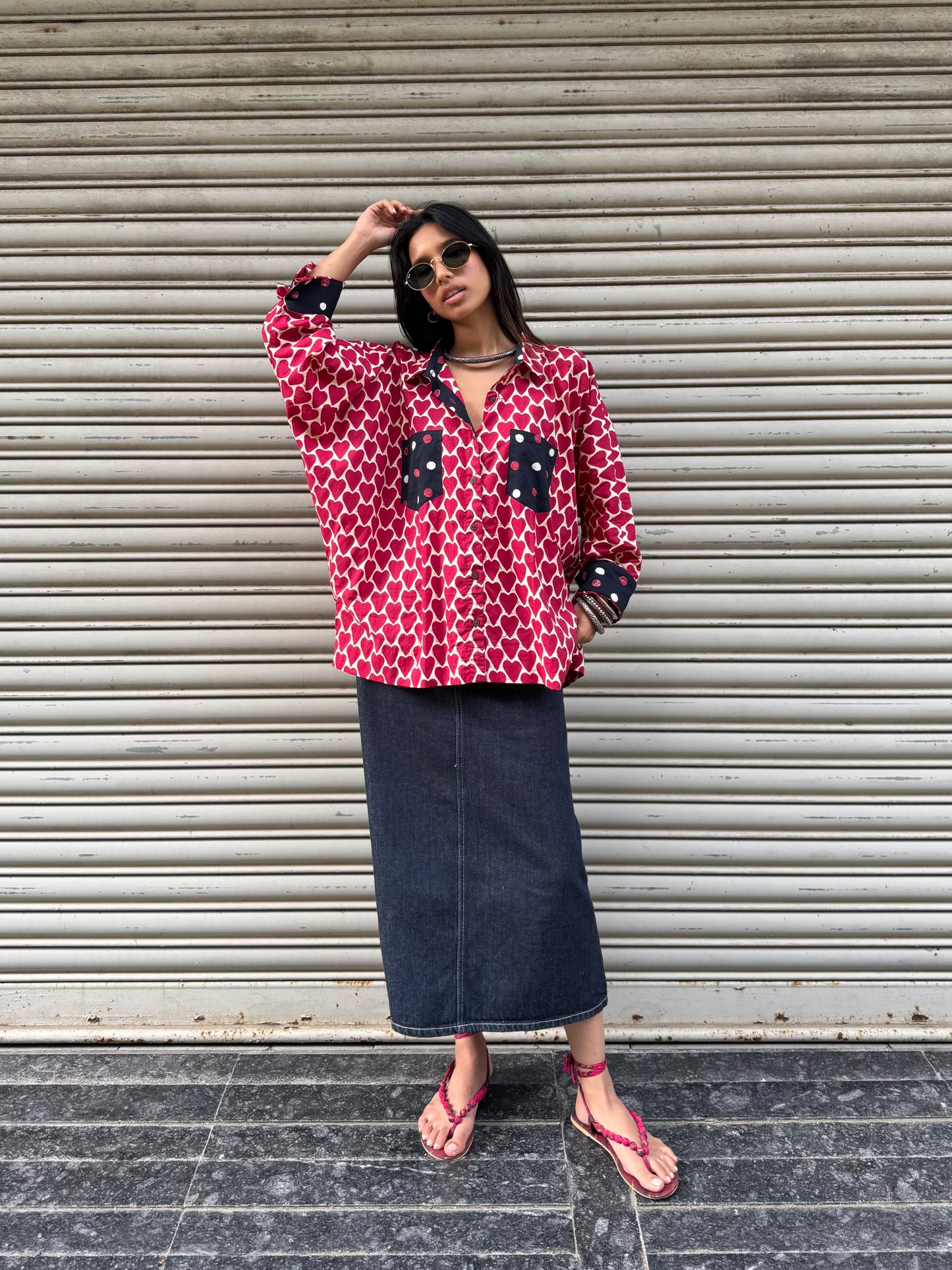 Candy Heart Cotton Shirt