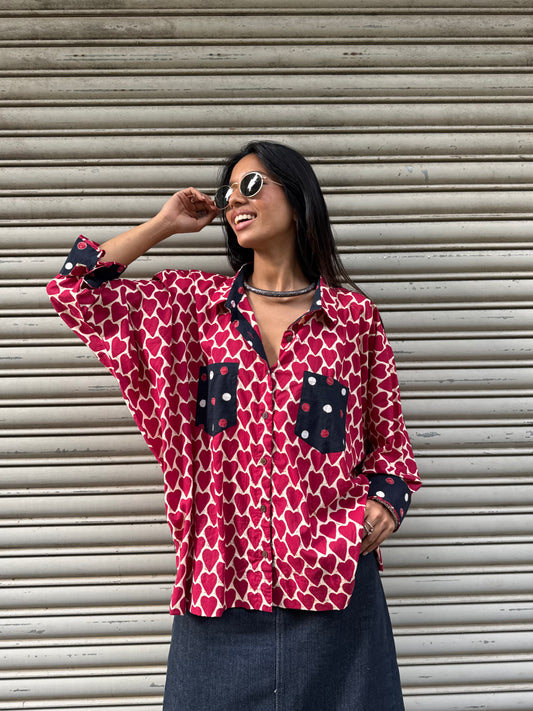 Candy Heart Cotton Shirt