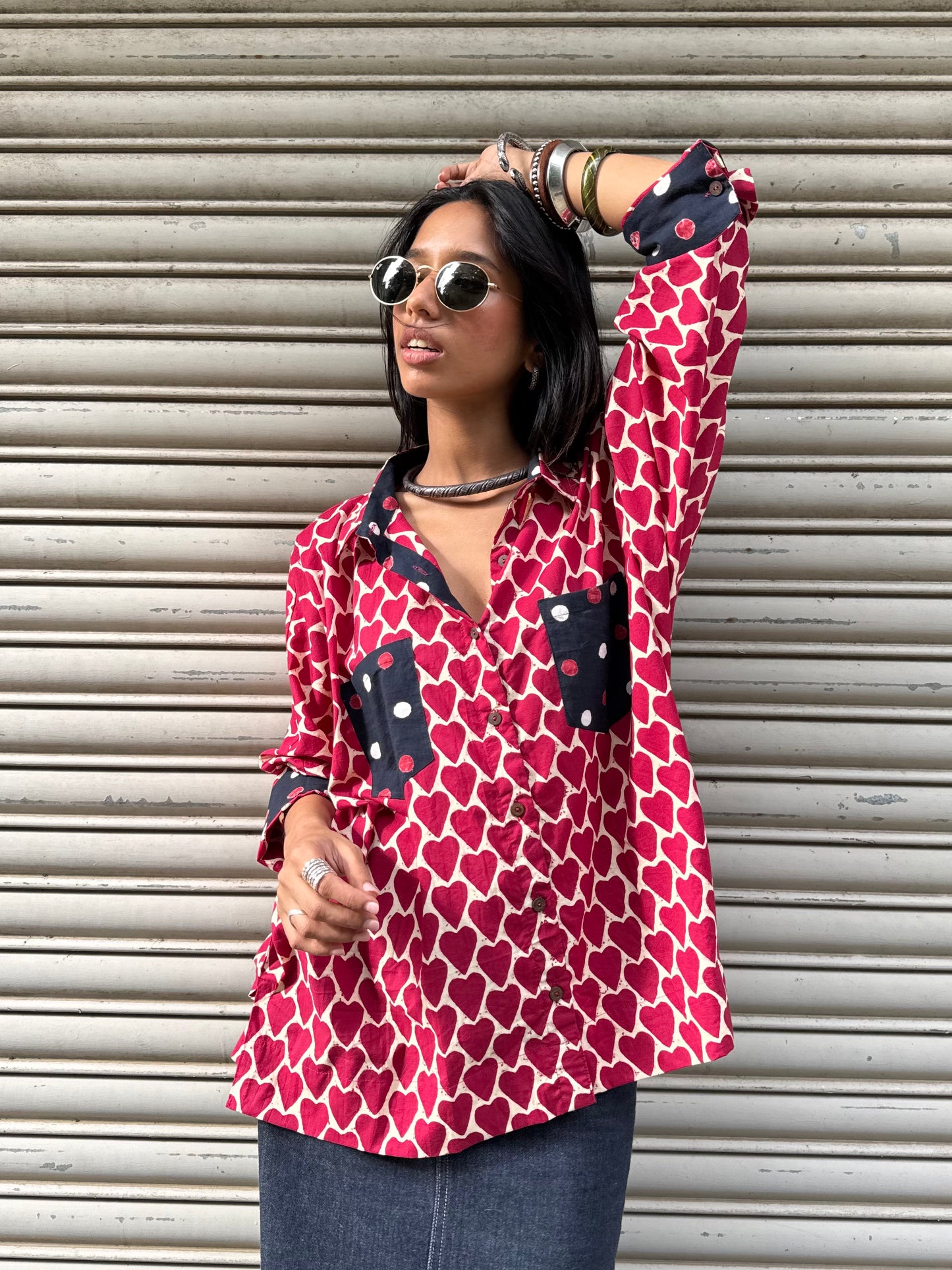 Candy Heart Cotton Shirt