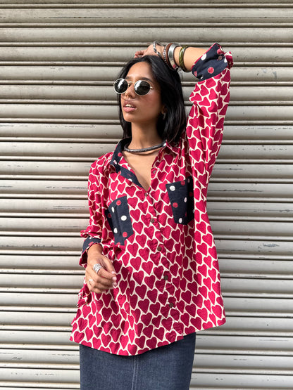 Candy Heart Cotton Shirt