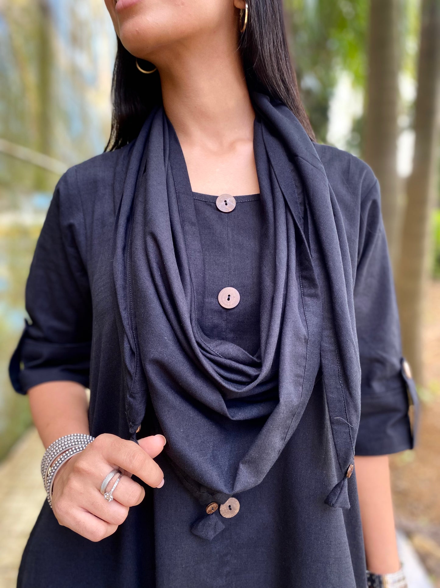 Black Jhabla dress WITH SCARF