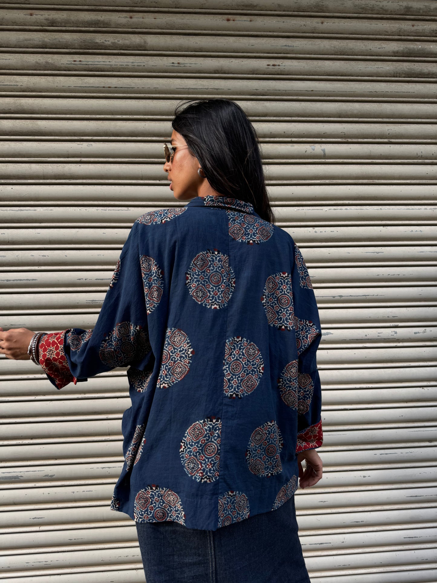 Neela Ajrakh Cotton Shirt