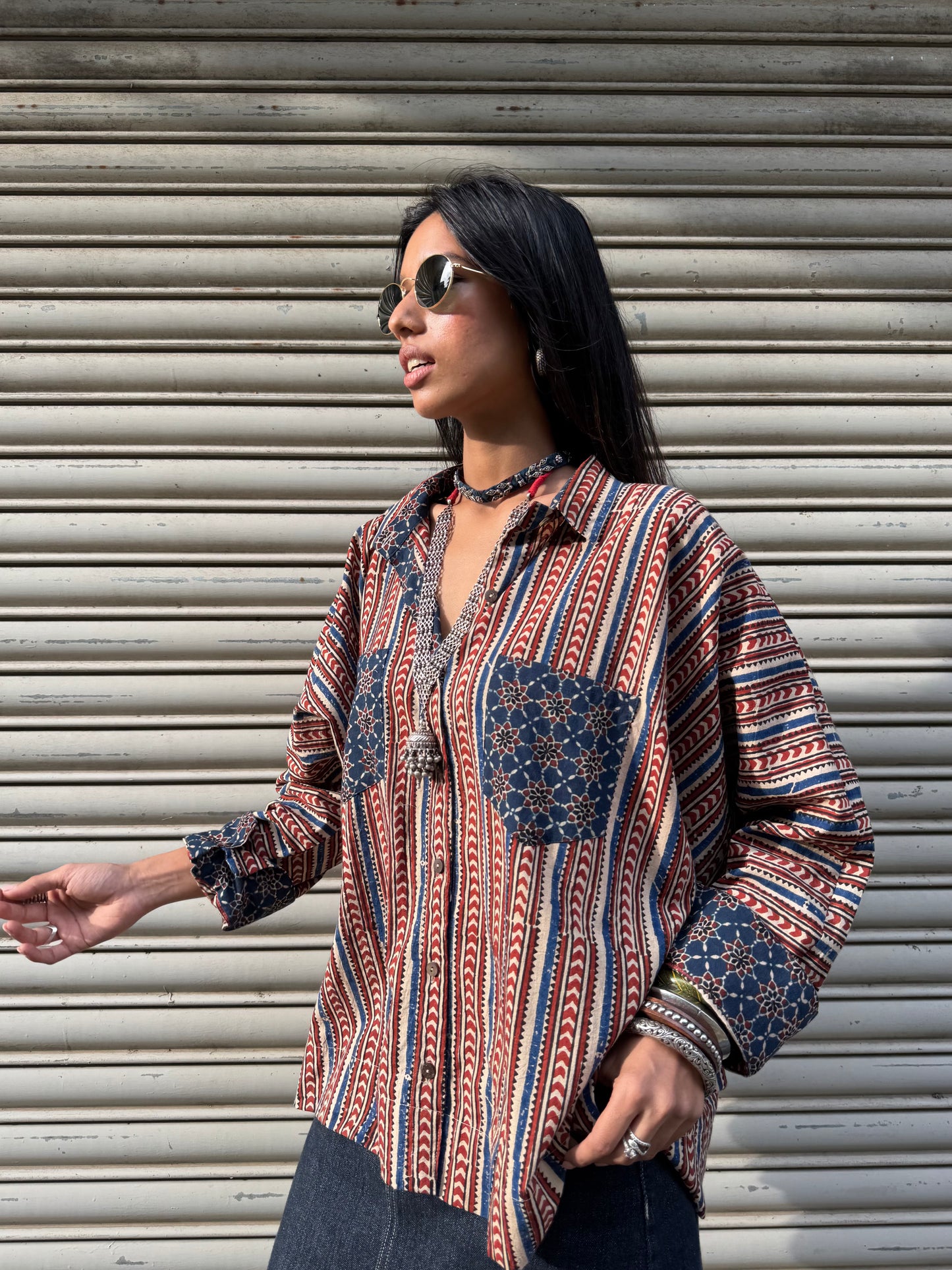 Kora Ajrakh Cotton Shirt