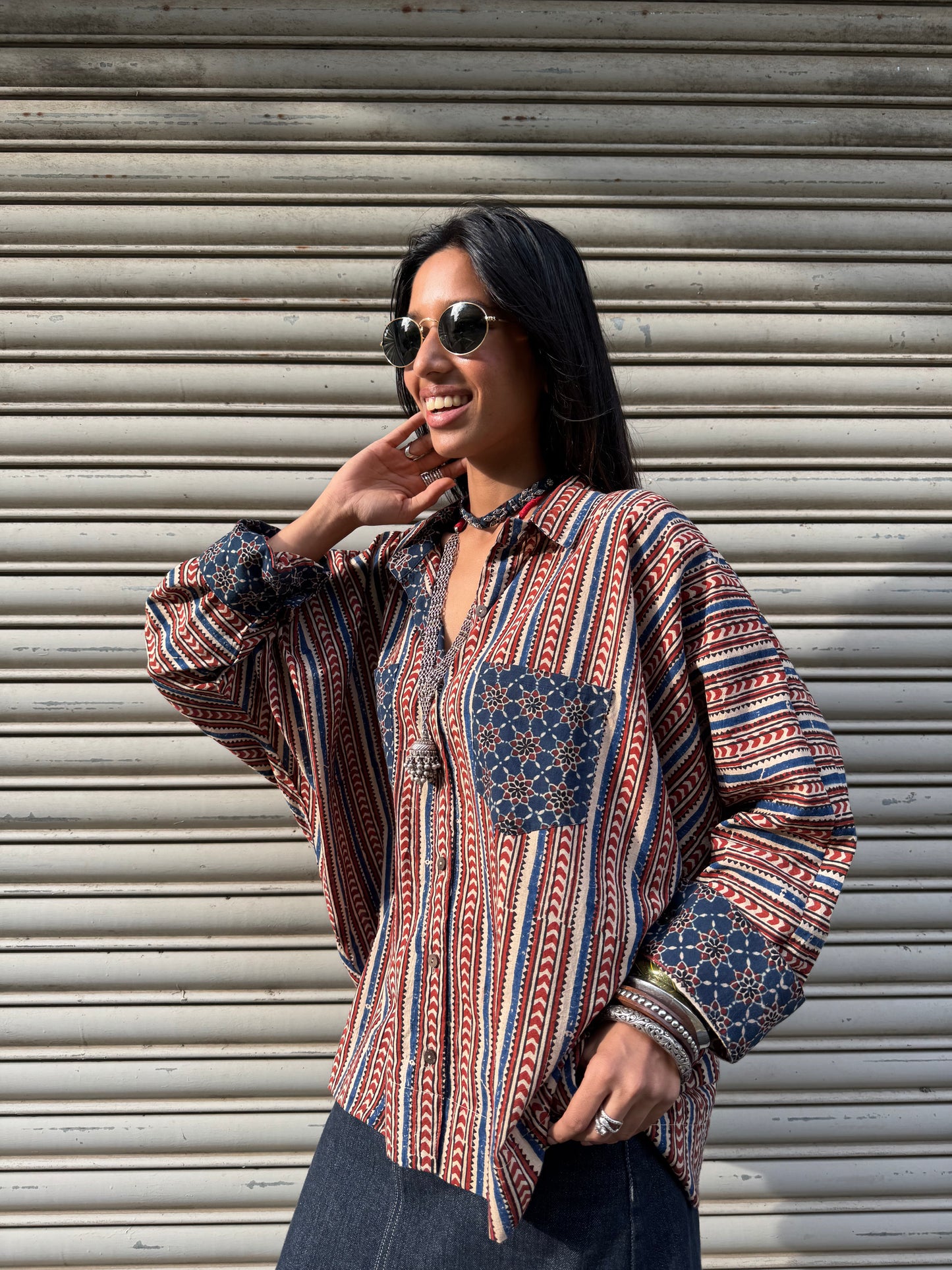 Kora Ajrakh Cotton Shirt