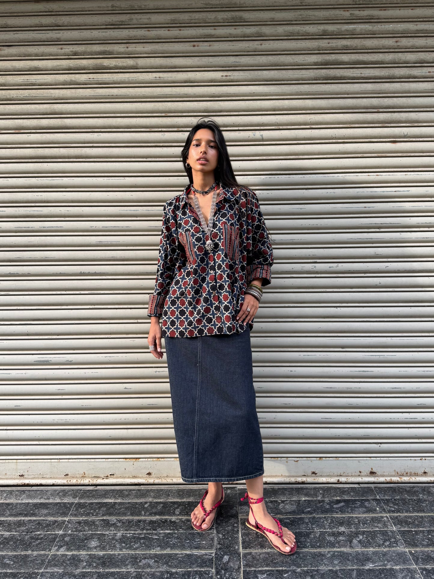 Maze Ajrakh Cotton Shirt