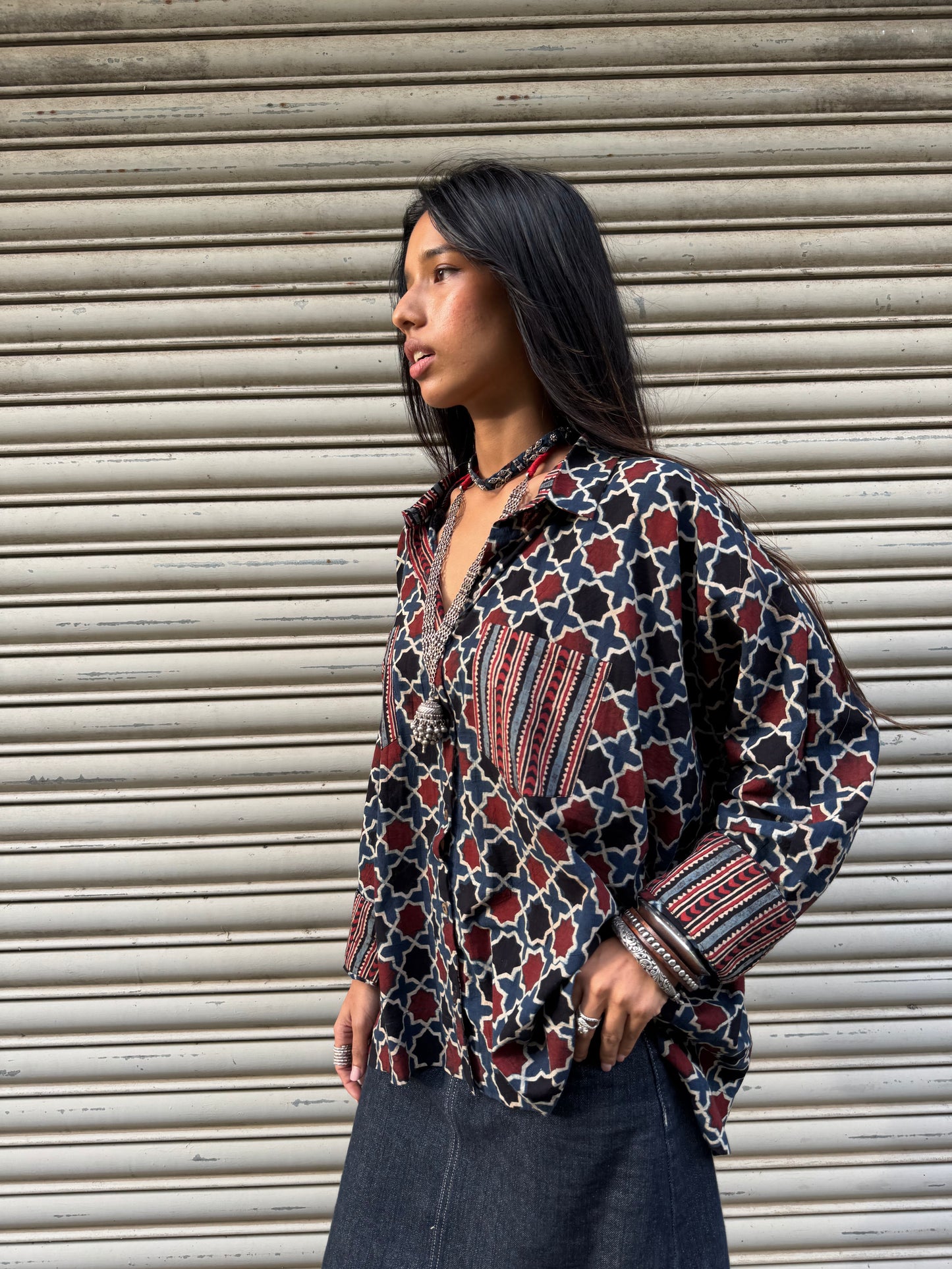 Maze Ajrakh Cotton Shirt