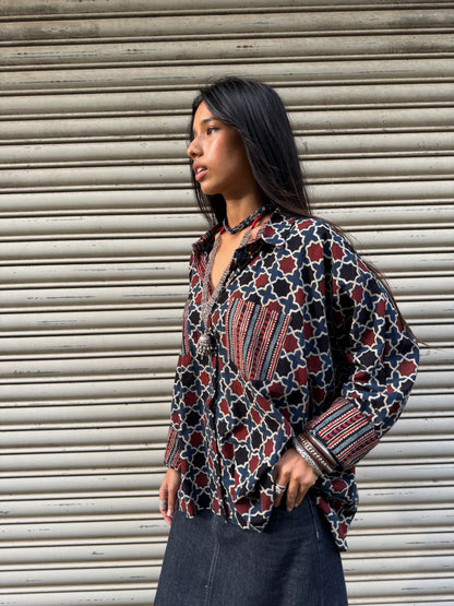Maze Ajrakh Cotton Shirt