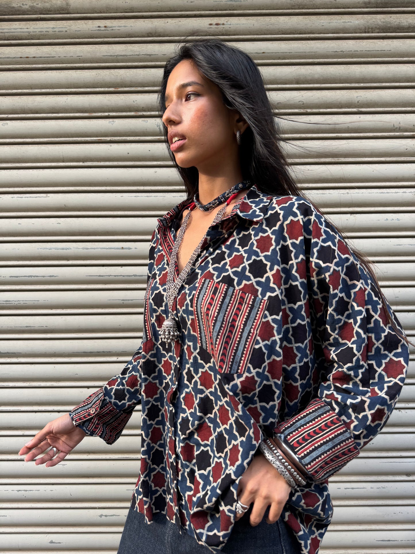 Maze Ajrakh Cotton Shirt