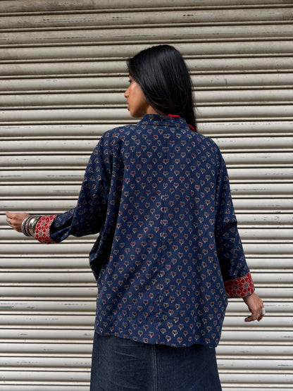 Lotus Ajrakh Cotton Shirt