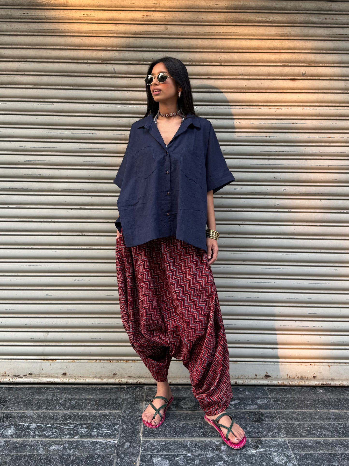 Clay Ajrakh Cotton Harem pants