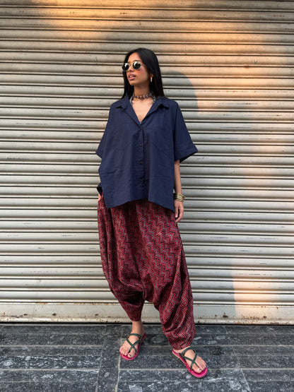 Clay Ajrakh Cotton Harem pants