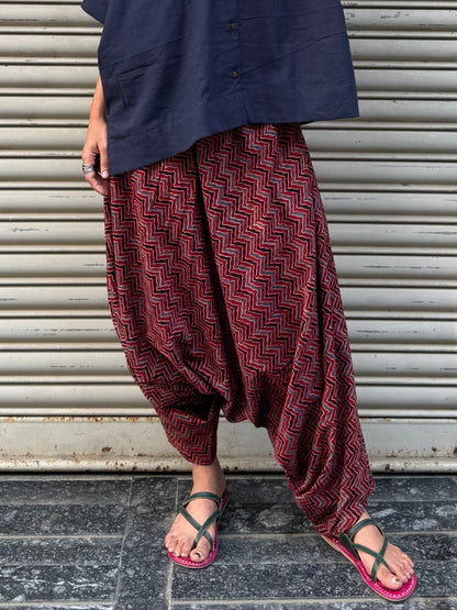 Clay Ajrakh Cotton Harem pants