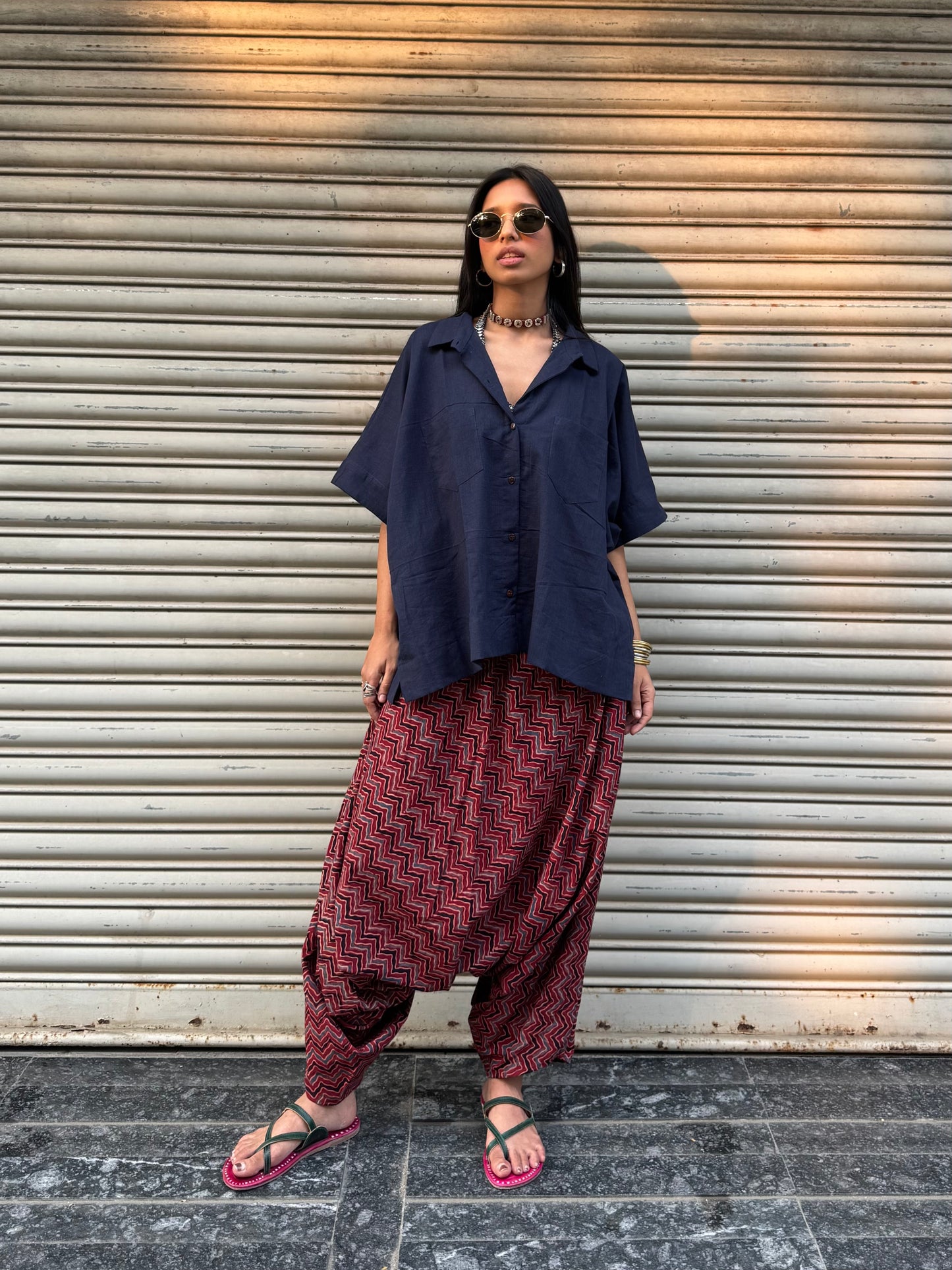 Clay Ajrakh Cotton Harem pants