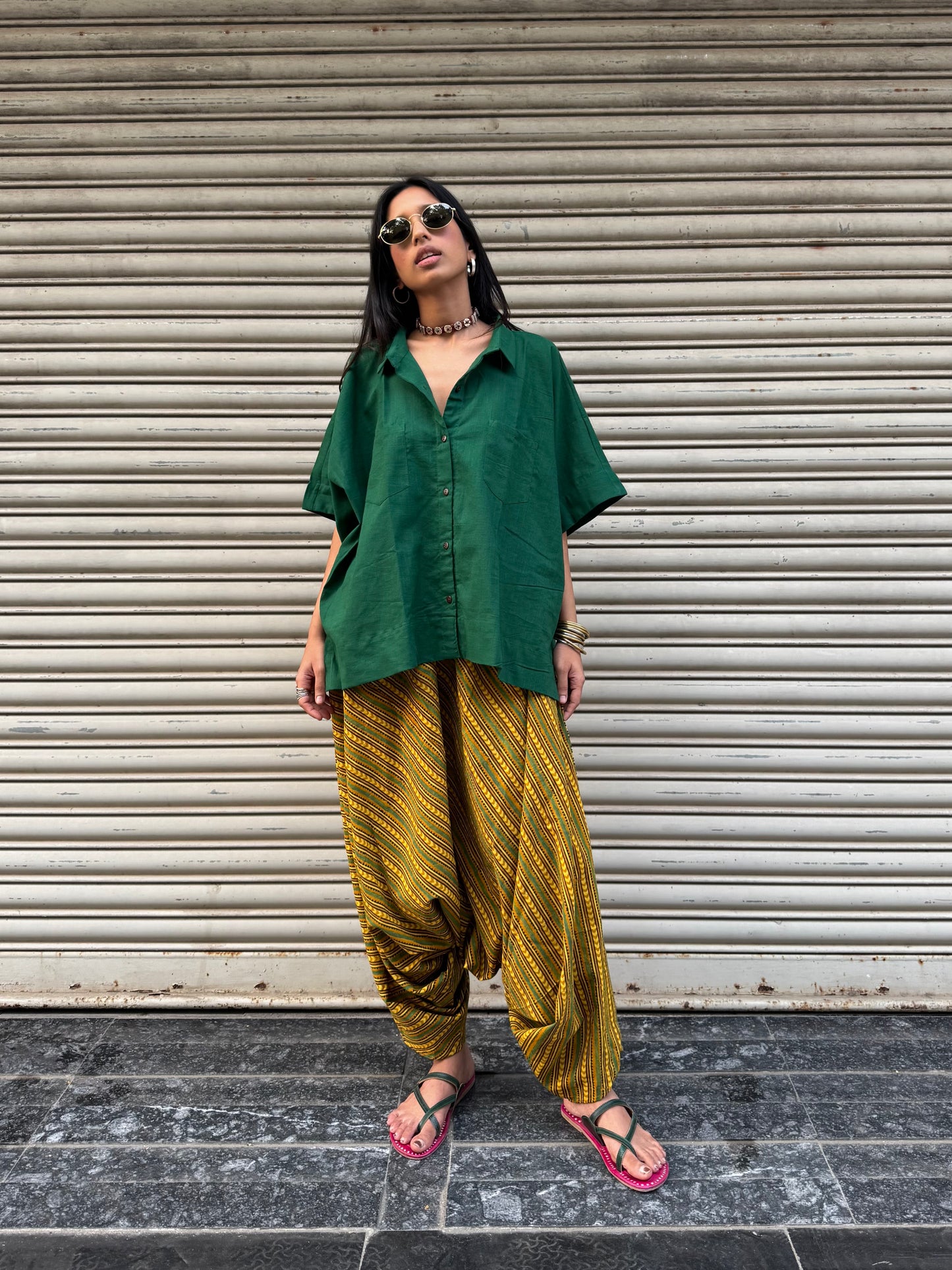 Honey Ajrakh Cotton Harem pants