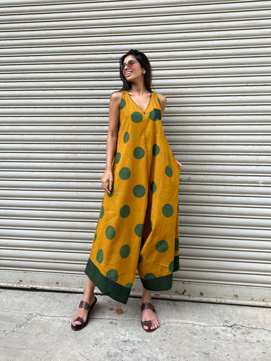 Mustard Polka Suhaani Jumpsuit