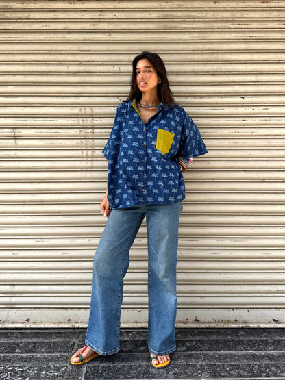Dandelion Indigo Cotton Shirt