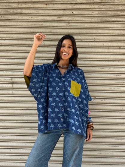 Dandelion Indigo Cotton Shirt
