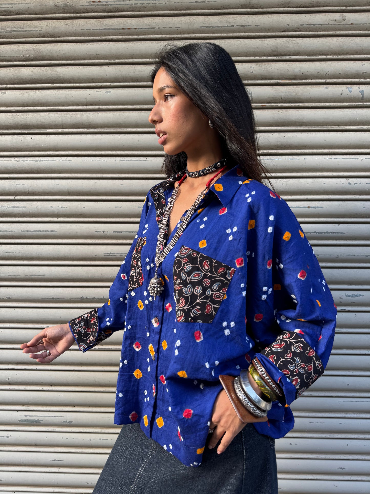 Ink Bandhani Cotton Shirt (PRE ORDER ONLY 25-30 DAYS)