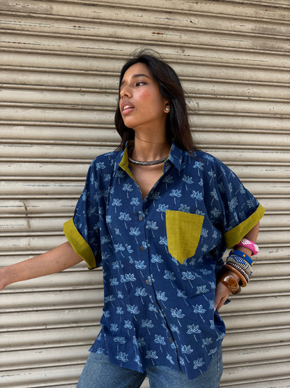 Dandelion Indigo Cotton Shirt