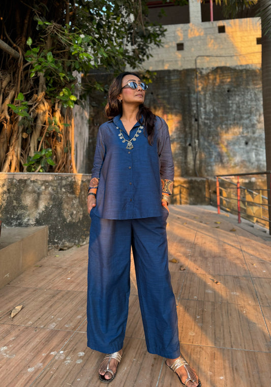 Cobalt Shirt Pants Co-ord set