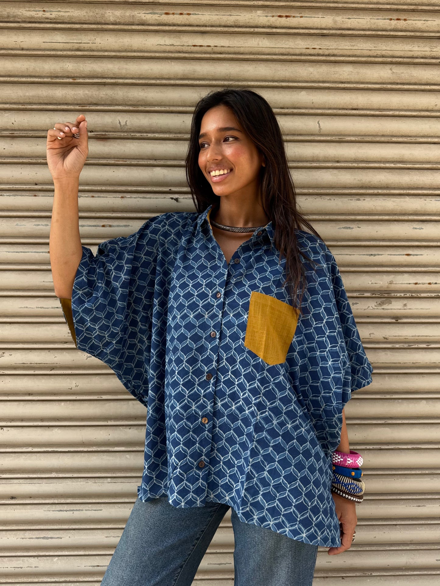 Jheel Indigo Cotton Shirt