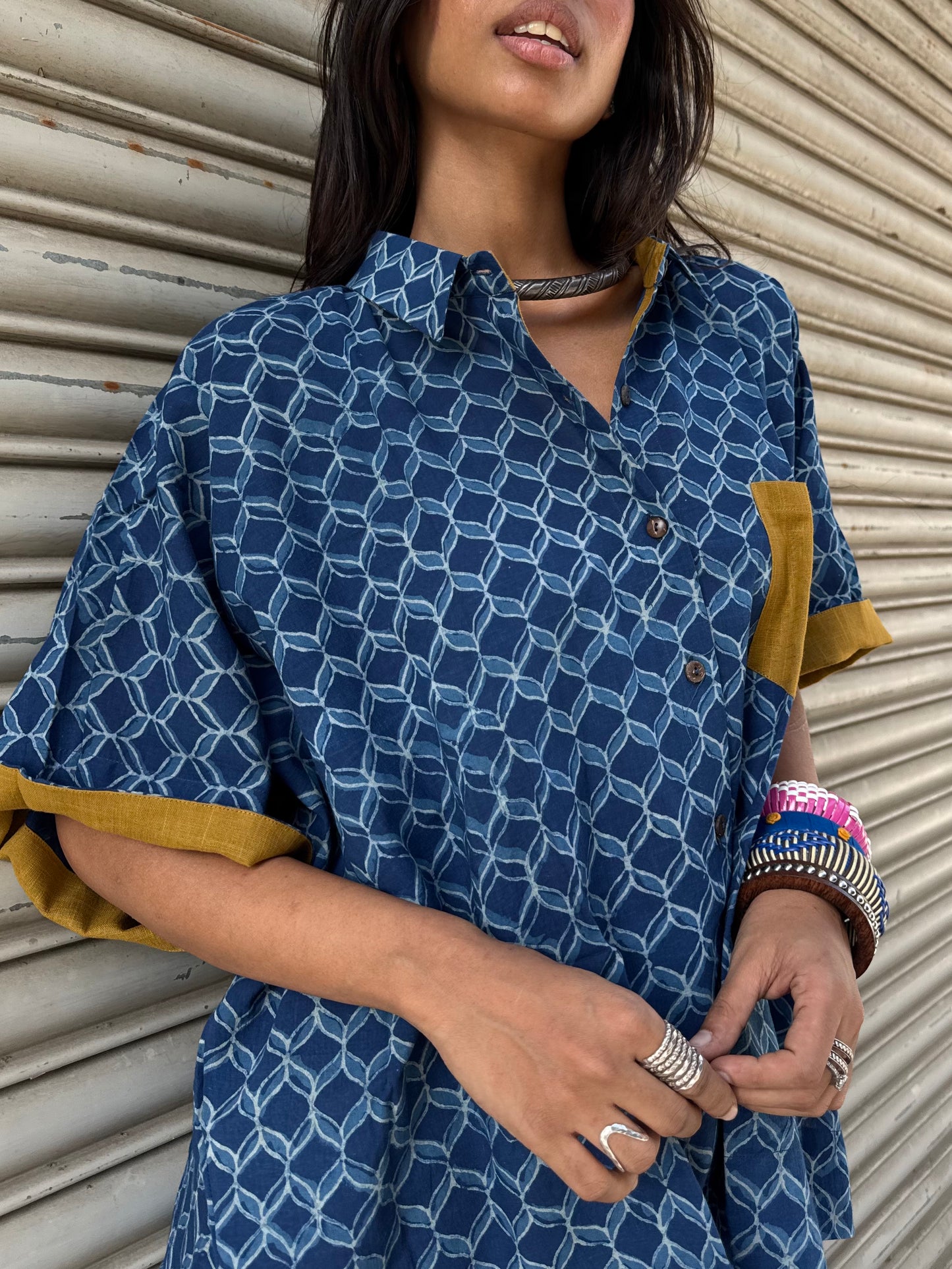 Jheel Indigo Cotton Shirt