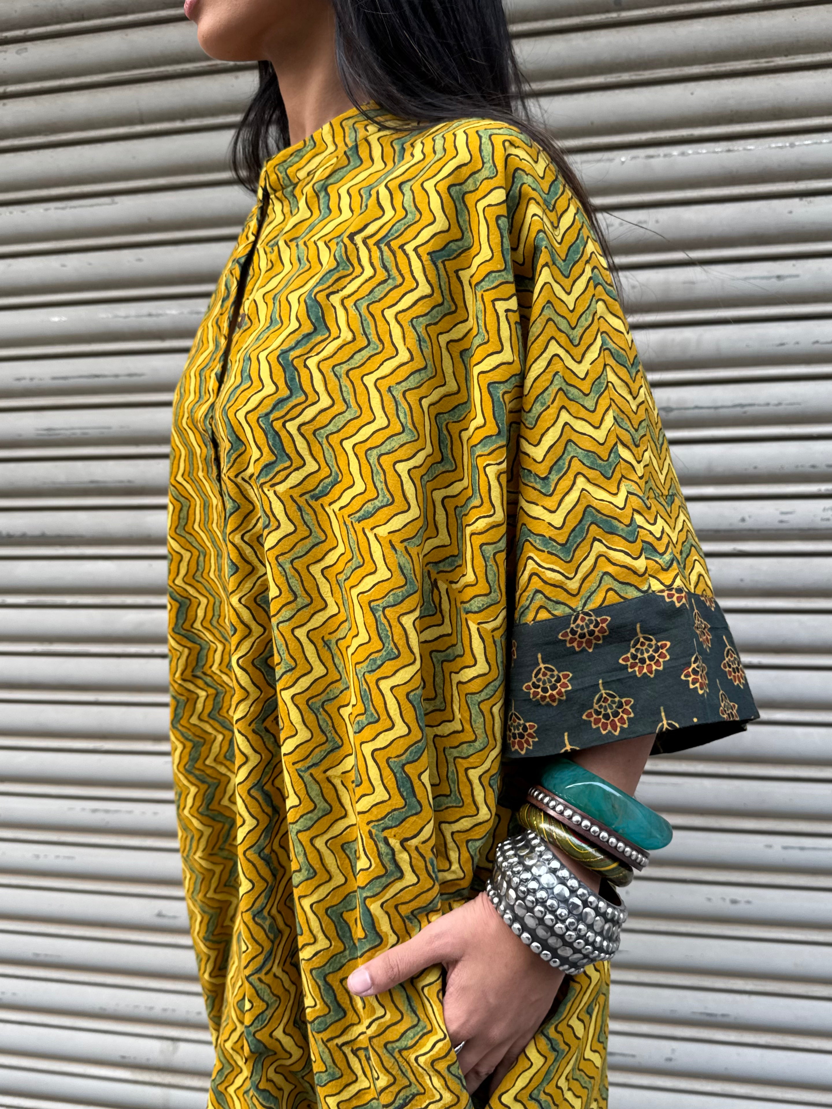 Amber Ajrakh Cotton Kaftan Dress