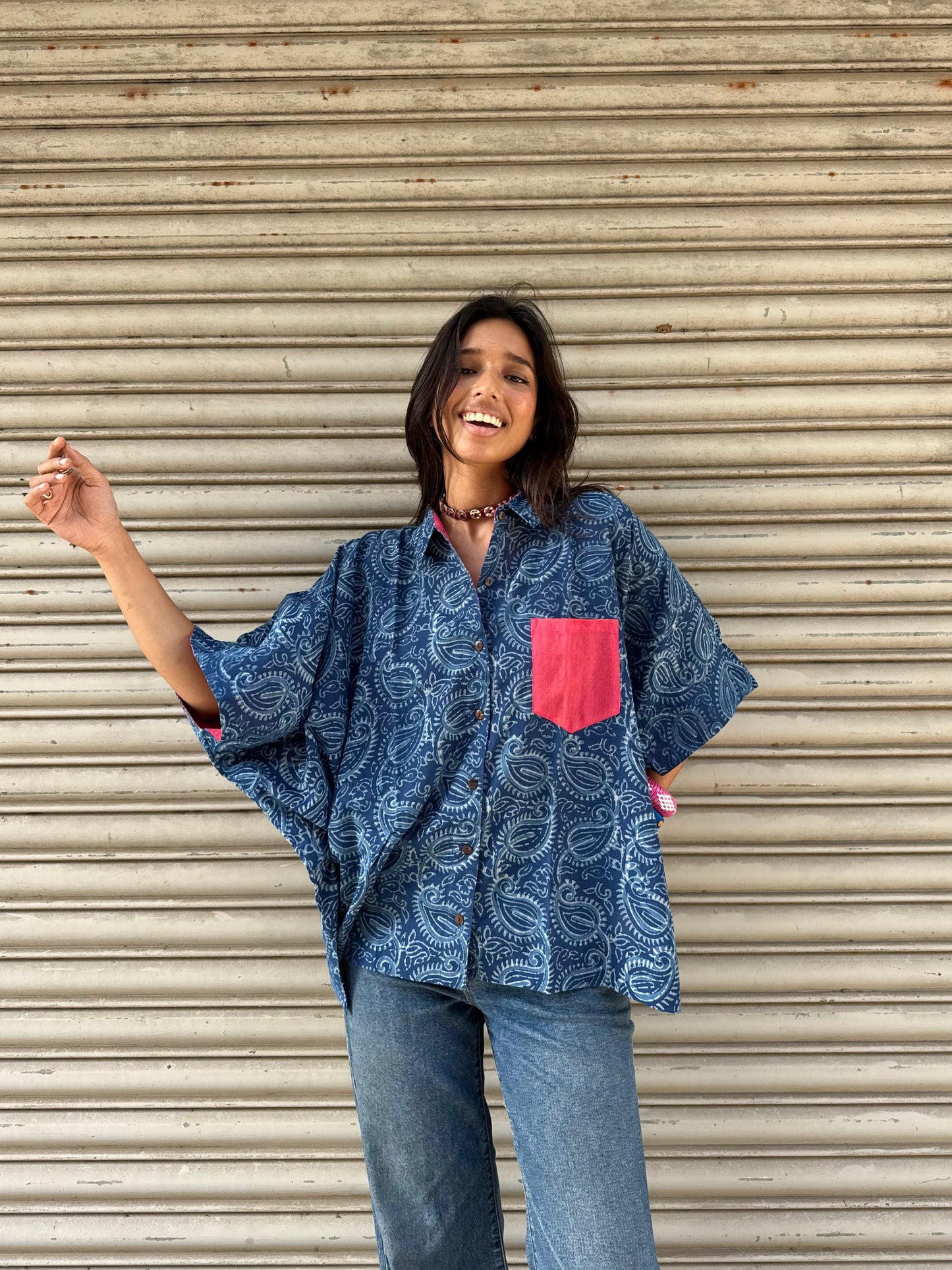 Neelam Indigo Cotton Shirt