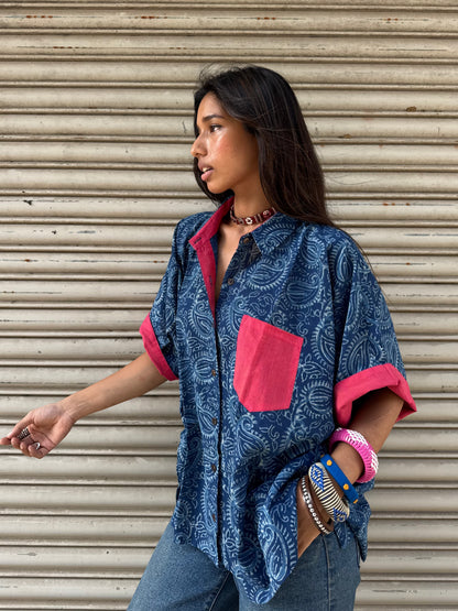Neelam Indigo Cotton Shirt