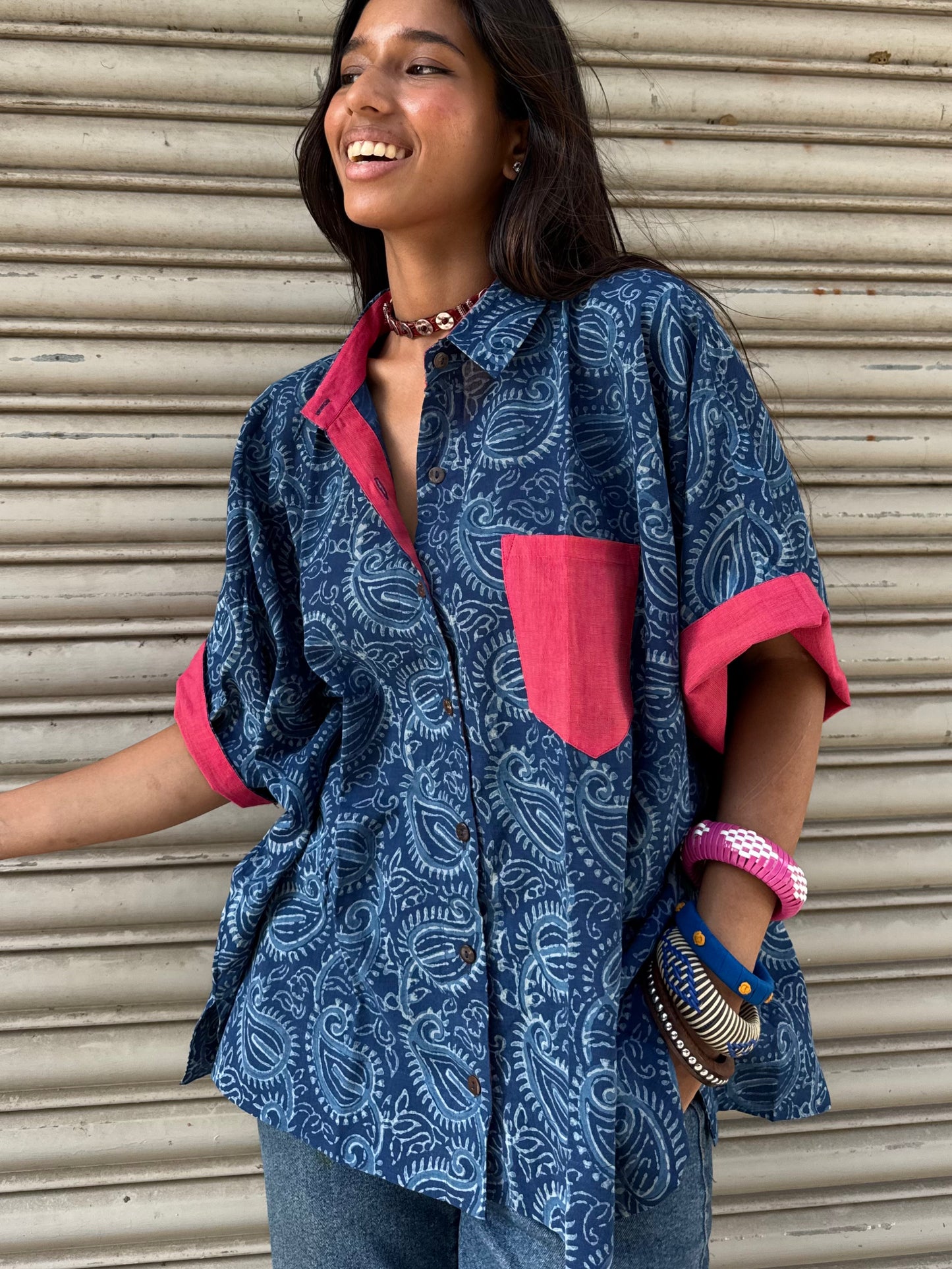 Neelam Indigo Cotton Shirt