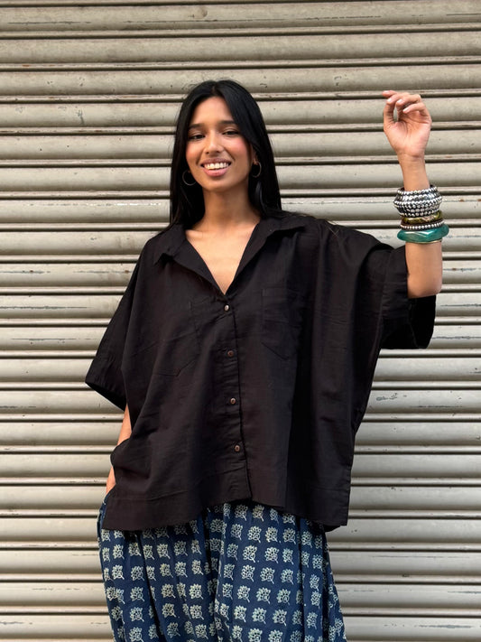 Ebony Cotton Slub Shirt