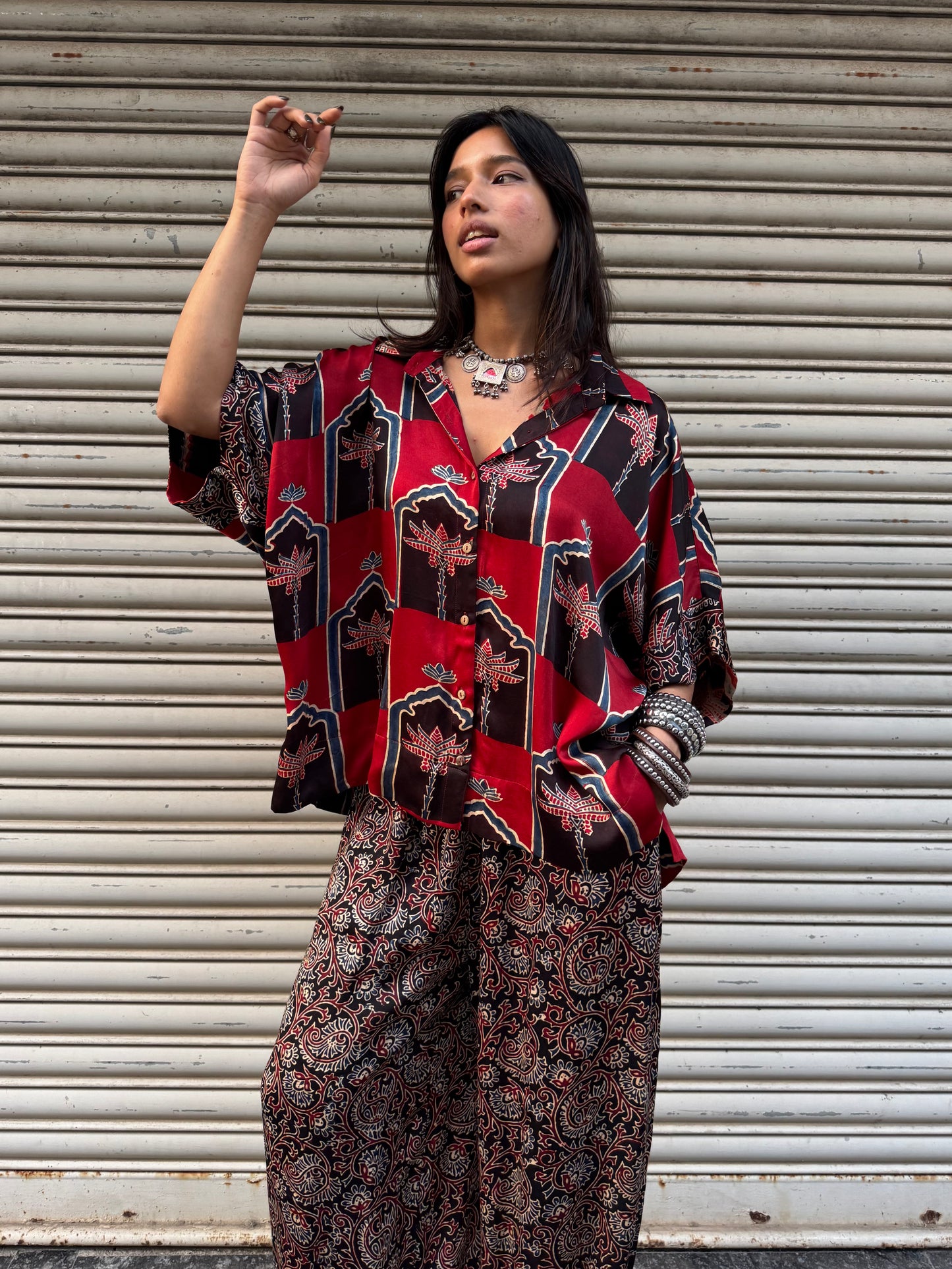Gulnaar Modal silk Co-ord set with Balloon pants