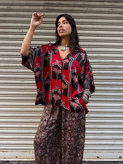 Gulnaar Modal silk Co-ord set with Balloon pants