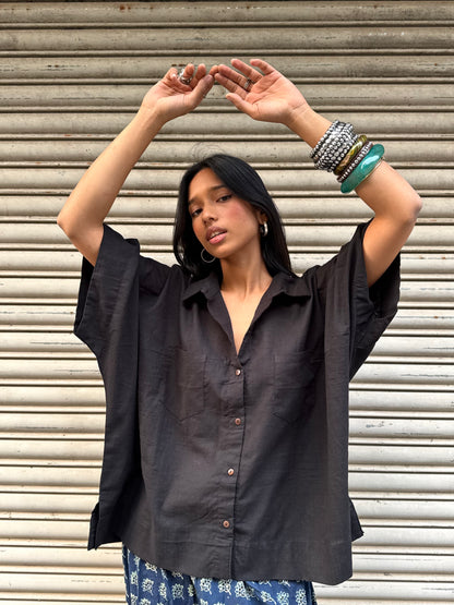Ebony Cotton Slub Shirt