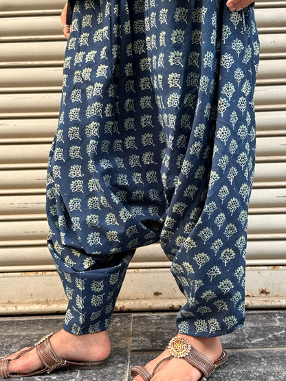 Moss Ajrakh Cotton Harem pants