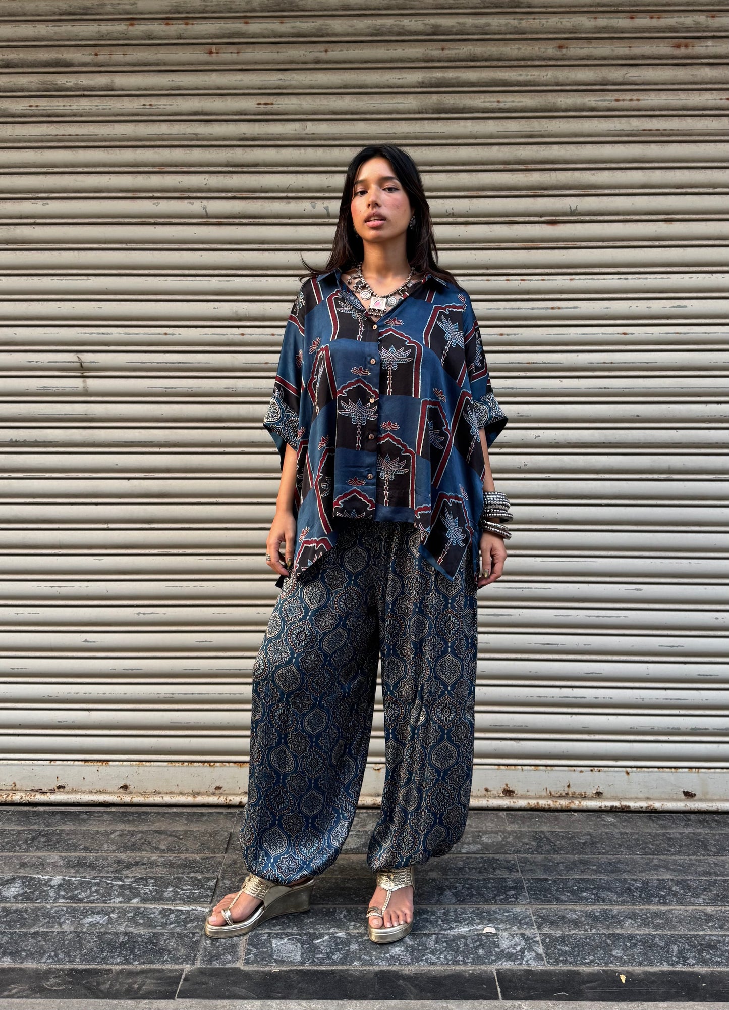 Iris Modal silk Co-ord set with Balloon pants