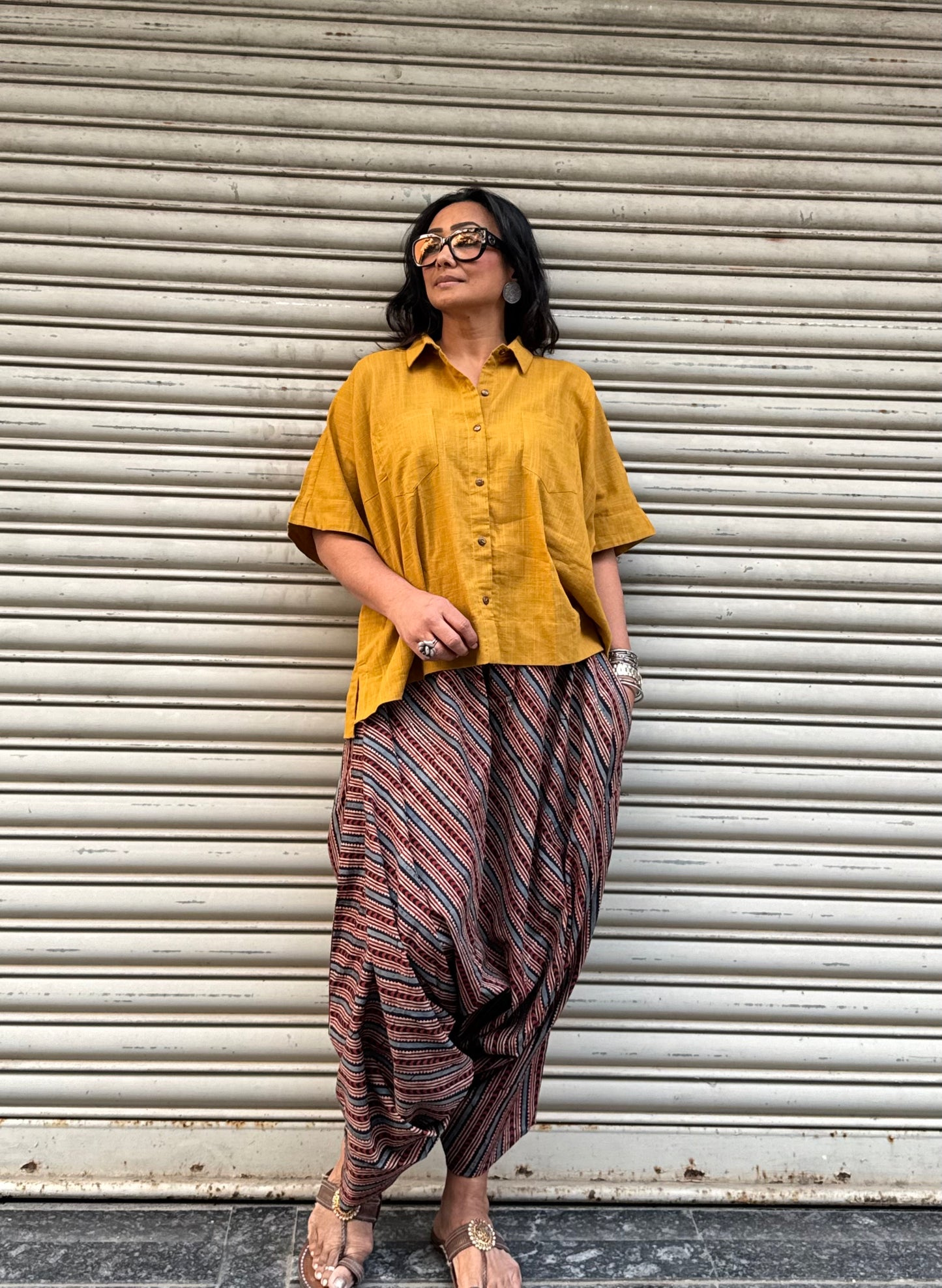 Noir Ajrakh Cotton Harem pants