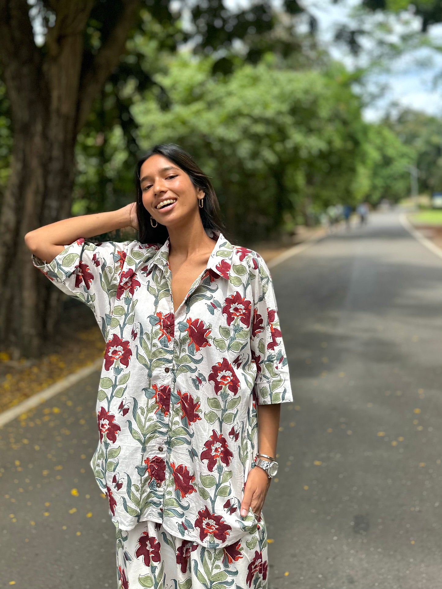Tulip fleur shirt dhoti co-ord