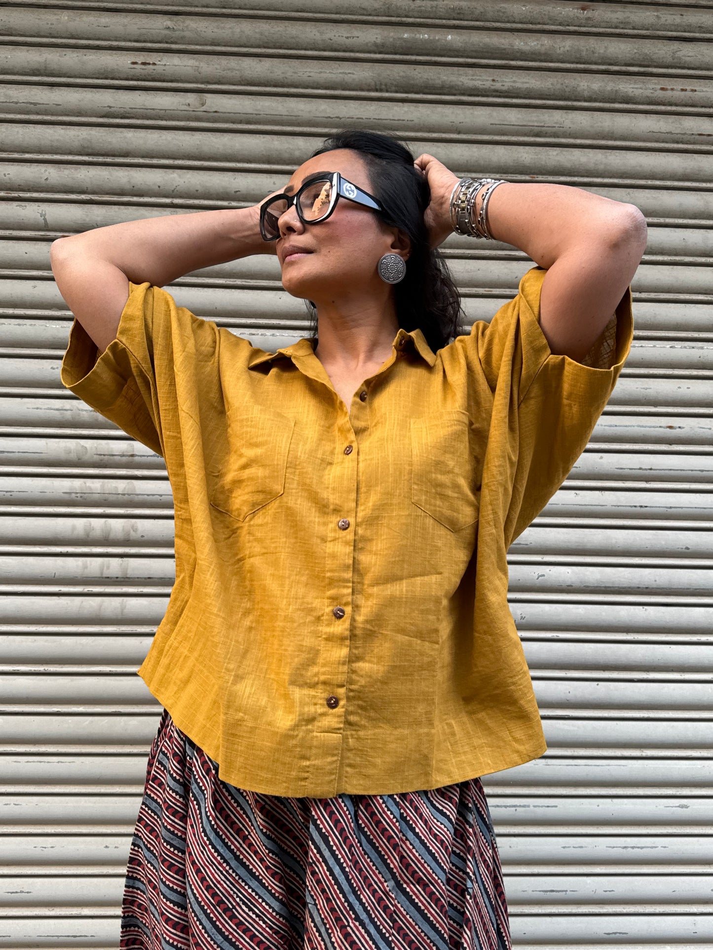 Ochre Cotton Slub Shirt