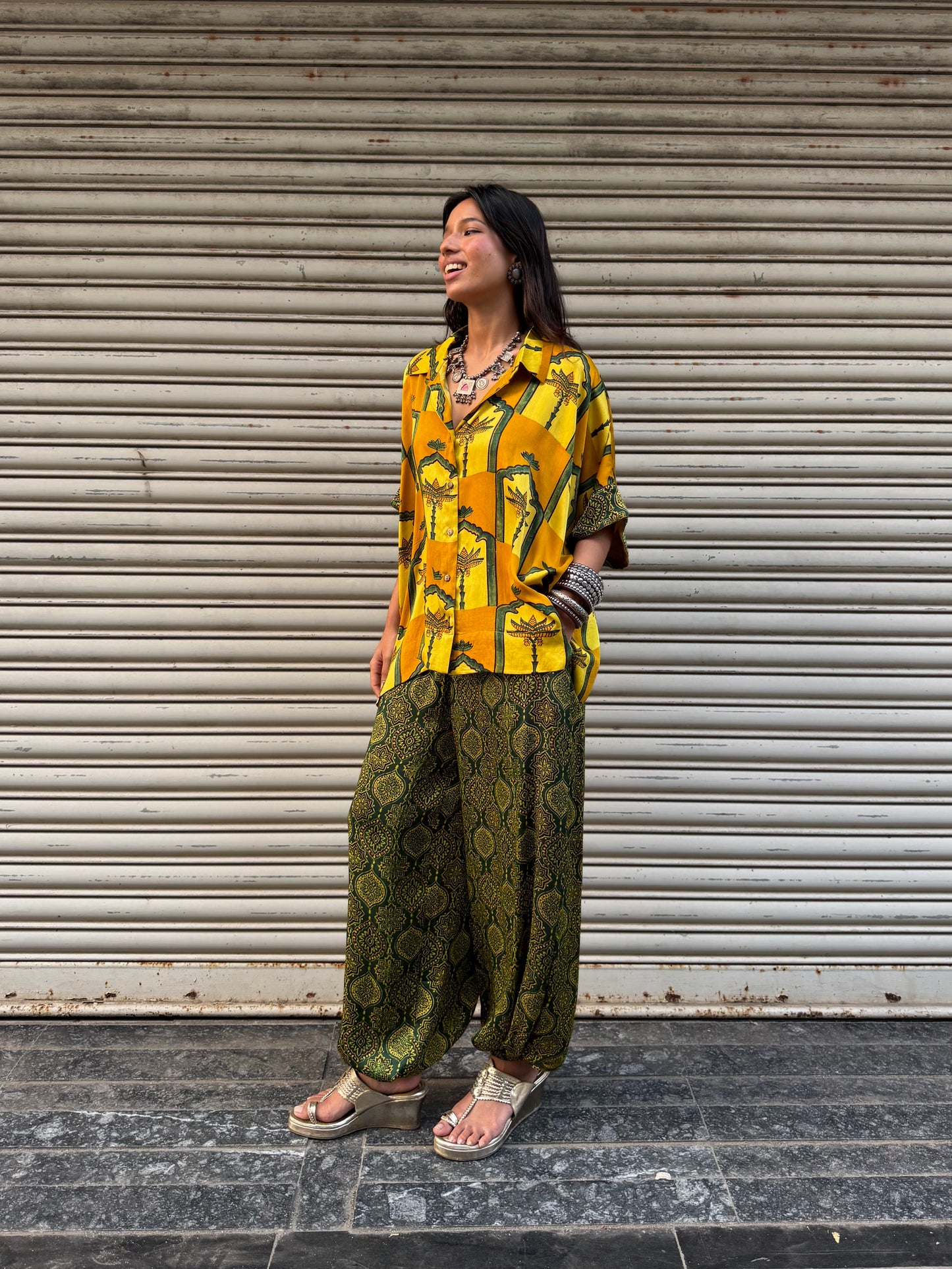 Amaltas Modal silk Co-ord set with Balloon pants