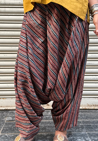 Noir Ajrakh Cotton Harem pants
