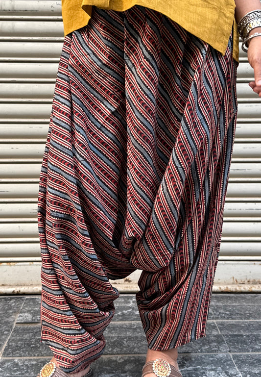 Noir Ajrakh Cotton Harem pants
