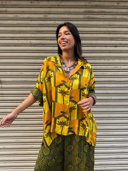 Amaltas Modal silk Co-ord set with Balloon pants