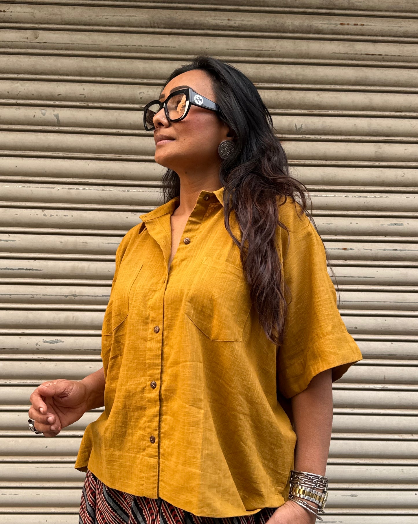 Ochre Cotton Slub Shirt