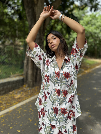 Tulip fleur shirt dhoti co-ord