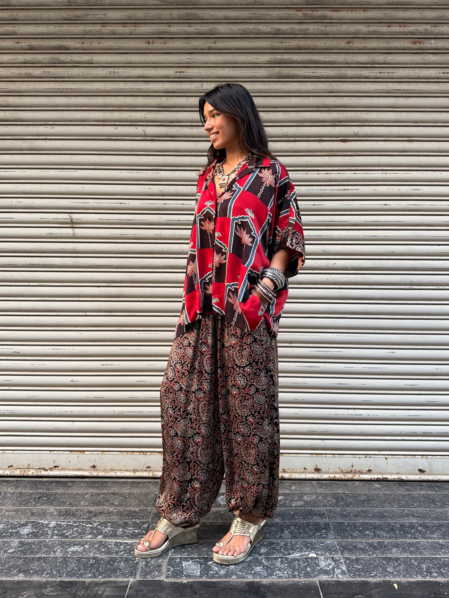 Gulnaar Modal silk Co-ord set with Balloon pants