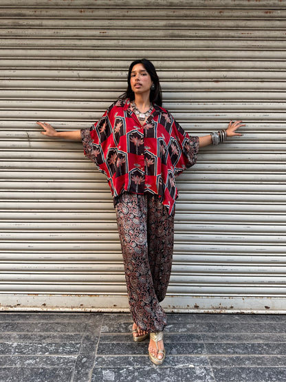 Gulnaar Modal silk Co-ord set with Balloon pants