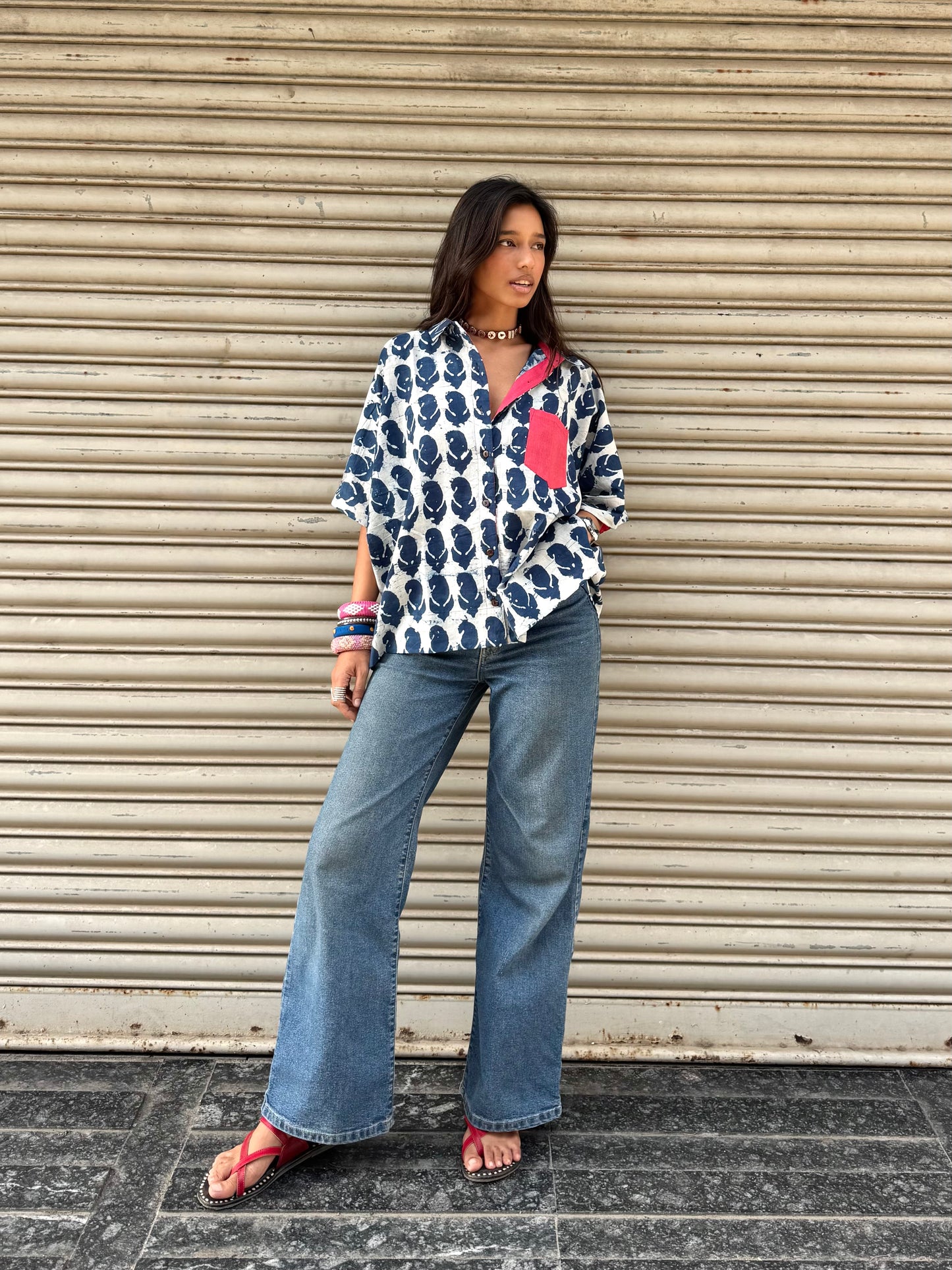 Kairi Indigo Cotton Shirt